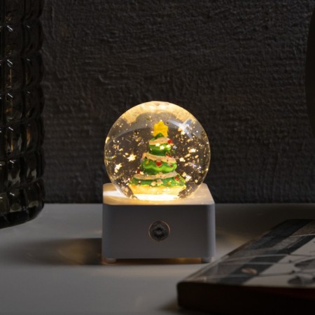 LED figure "Ball with a Christmas tree" 10 × 14.3 × 10 cm, plastic, usb, glow warm white-2