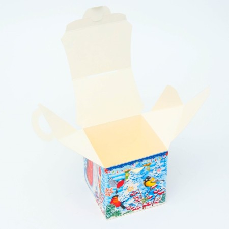 New Year. Gift box New Year's house is new "ice" with animation 12 x 12 x 19 cm.-3