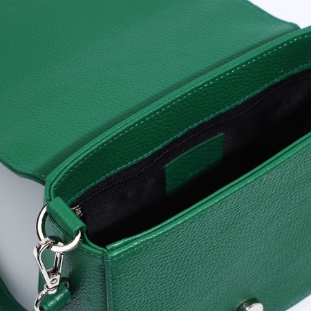 Women's bag Fabula on a magnet, long belt, green color-7