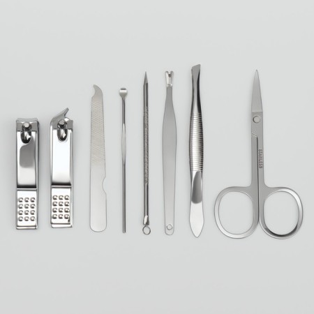 Manicure set, 8 items, in a plastic case, pink color-3