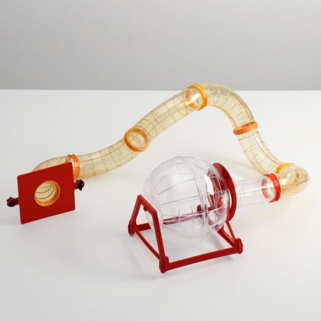 Labyrinth No. 7 with a transition and a ball of 18 cm (7 pipe elements, diameter 6 cm), a mix of flowers-2