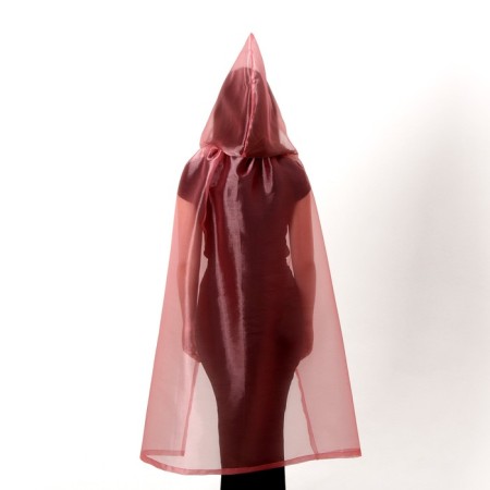 Carnival cloak adult, organza pink, length 120 cm-1