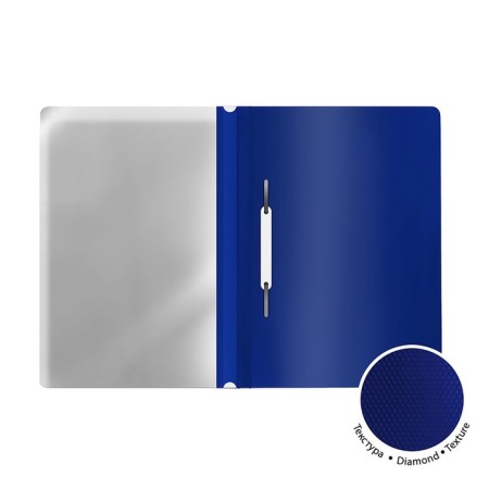 A4 180 μm folder, Erichkrause "Diamond Total Blue", with embossing, transparent top, blue-1