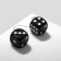 Earrings "Bones" Playing cubes, black and white color in silver