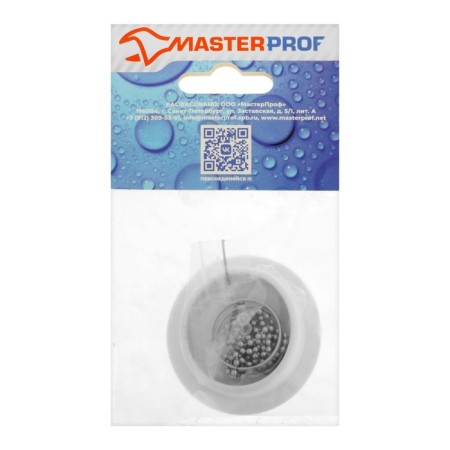 MasterProf bathtub plug IS. 110648, D = 45 mm, PVC, with chronic. chain, white