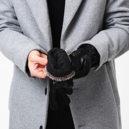 Gloves male, dimensionless, with insulation, black color-4