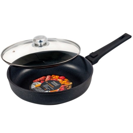 Deep pan-LORDOM pan, the removable handle of Soft-Touch, with a lid, d = 22 cm