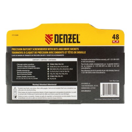 Sprinkle with nab. bit and end. heads for accurate work Denzel 7711599, flexible drive, 48 pieces-3