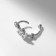 Piercing in the ear (Helix) "Trilist", D = 8 mm, white color in silver