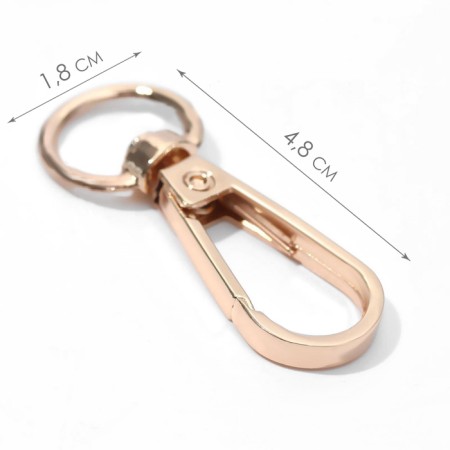 Metal carbine, 48 × 18 mm / 13 × 2.2 mm, 5 pcs, gold color-1