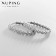 Ring earrings Xuping Beauty interweaving, white color in silver, d = 2.5 cm