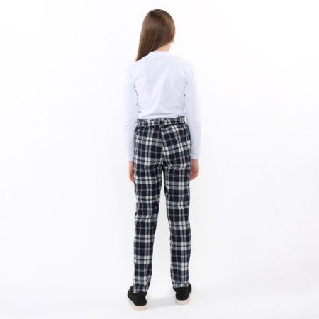 School pants for girls, dark blue color, height 152 cm-3