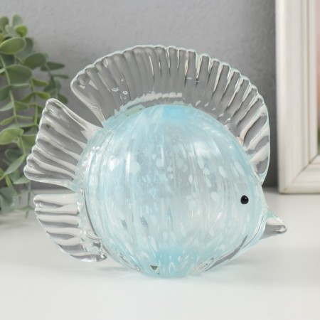 Souvenir Glass "Blue Fish" under Murano glass 15x7x13 cm-4