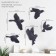 Decoration wall -mounted, gypsum panel "birds" 5 pcs, black, matte