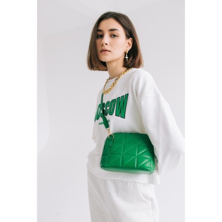 Bag Cross-Bodi with a zipper, green color-7