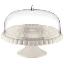 Cake for a cake with a cover of Guzzini Tiffany, D = 36 cm, the color is milky white