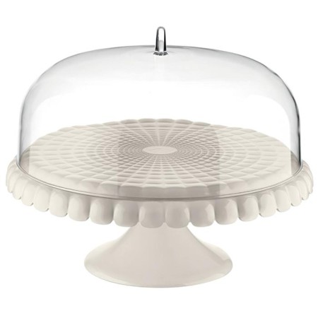 Cake for a cake with a cover of Guzzini Tiffany, D = 36 cm, the color is milky white