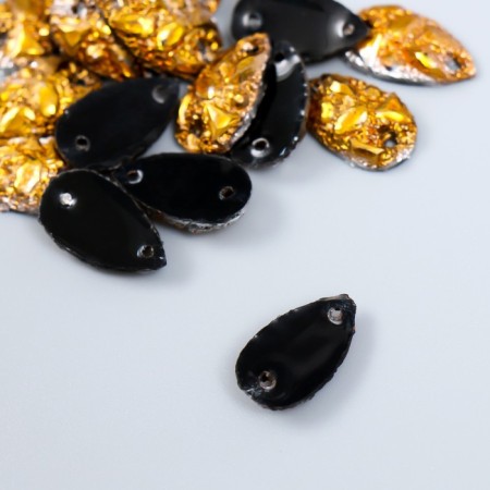 Decor for creativity Plastic sewing "drop. Golden rubber" set 24 pcs 1.6x0.9 cm-1