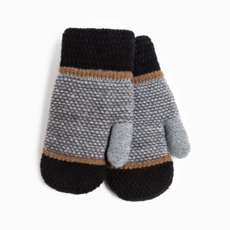 Baby mittens, black/dark gray color, size 16 (8-10 years)-1