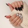 Patch nails, 12 pcs, with adhesive plates, the shape of the almonds, matte/chrome, black, silver