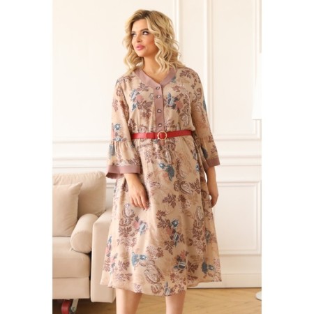 Women's dress, size 54, beige color-13