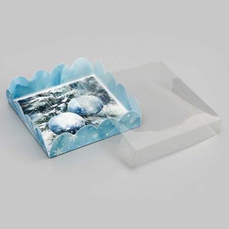 Cookie box, confectionery packaging, "miracles happen", 12 x 12 x 3 cm, new year-3