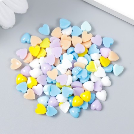 Decor for creativity plastic "Multi -colored hearts" set of 100 pcs 0.6x0.6 cm