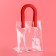 Gift package from PVC, red, 17 x 15 x 8 cm