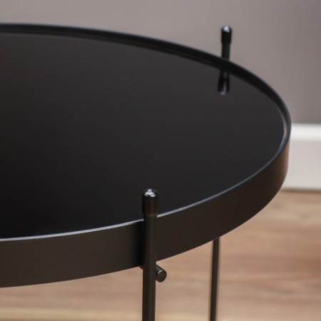 Lava Coffee table YS-8483-48, black, glass 48x48 cm-3