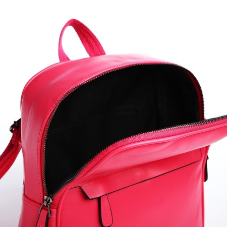 Women's backpack made of artificial leather with lightning, 2 pockets, color fuchsia-5