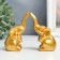 Souvenir Polystone "Two small elephants" gold set 2 pcs 3.5x4x8.8 cm