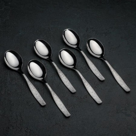 Dessert spoon "Uralochka", h = 16 cm, thickness 2 mm, silver color-2