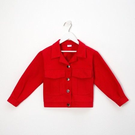 Jacket for Minaku girl: Casual Collection Kids, red color, height 128 cm-6