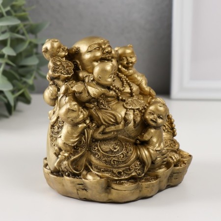 NECKE Polystone for bronze "Hothee with children" 10.8x10x9.5 cm-1