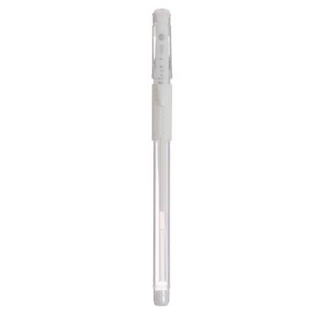 Gel pen, 0.5 mm, white, transparent case with a rubber holder-1