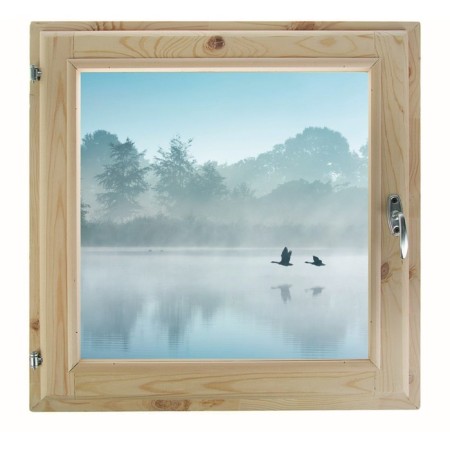 Window 90x90 cm, "fog over the river", single -chamber double -glazed window, needles