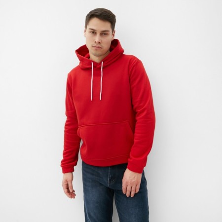 Male sweatshirt is laid, the color is red, size 60