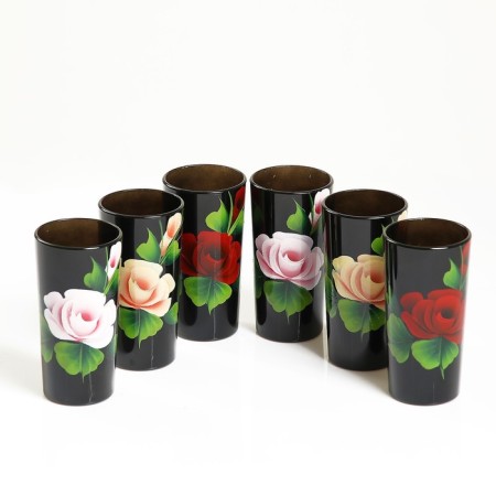 Set for juice with a tray "Zhostovo" Art painting, 6 glasses 1250/200 ml-11