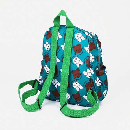 Baby backpack on lightning, 3 outer pockets, green color-5