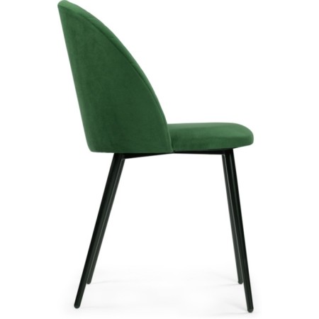 Stol on a metal frame Zest metal/velor, black/green 50x54x81 cm-2