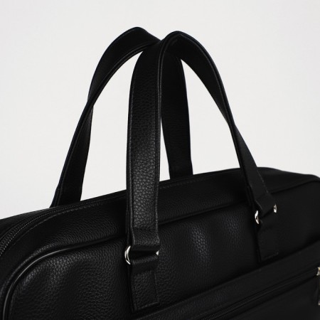 Business Business on a zipper, Textura, 2 external pockets, black color-6