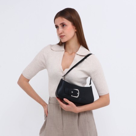 Bag Women's Baget with a zipper, black color-5