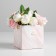 Gift box for flowers with PVC lid, packaging, “Be happy”, 12 x 12 x 12 cm