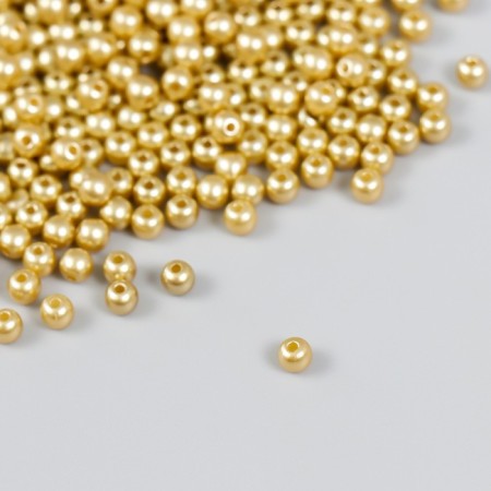 Set of beads "needlework" plastic, diameter 4 mm, 25 g, gold
