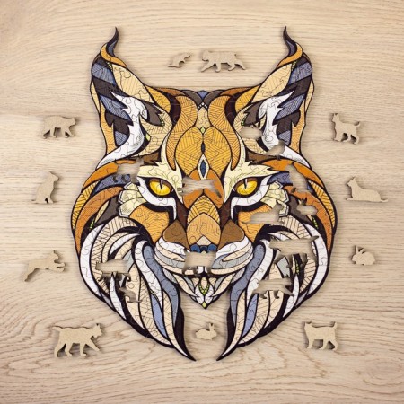 Wooden, figured puzzle Ewa "Lynx", 47x38 cm-8