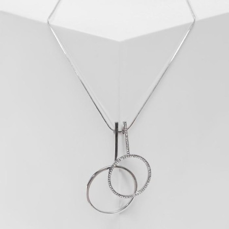 Jupiter's pendant duet, white color in silver, 72cm