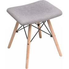 Stool Ben array of beech/metal/fabric, natural/gray 40x40x44 cm