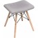 Stool Ben array of beech/metal/fabric, natural/gray 40x40x44 cm