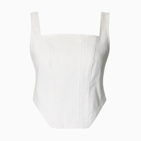 Top female denim Mist: Denim R.44, White-4