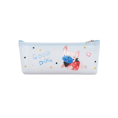 School Penal on a zipper blue dog-1
